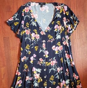 Forever 21 Plus 2x Summer Floral Skater Dress